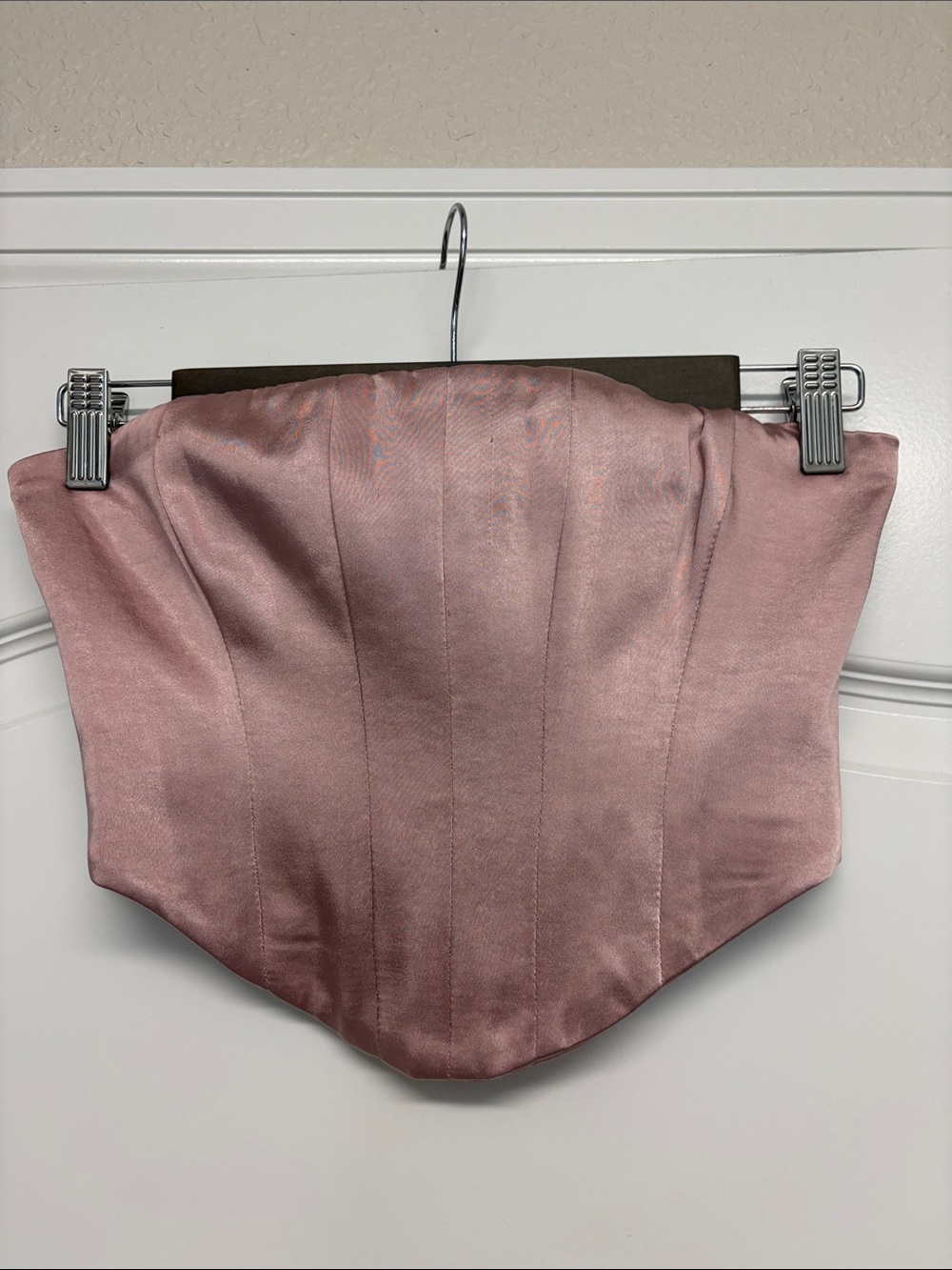 Oh Polly Mauve Ribbed Corset Crop Top US 6